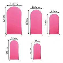 玫瑰紅拱門背景布 5ft/6ft/6.6ft/7.2ft/7.87ft 婚禮拱門套布 2 片裝 彈性布料 圓頂拱門背景布 生日派對婚禮拱門框架裝飾（不含拱門框架，僅含布料背景） - 玫紅色 - 查看 9