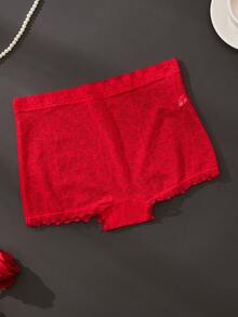 2pcs/Set Women Lace Patchwork Underwear, Simple Romantic French Style Briefs - Multicolor - View 3
