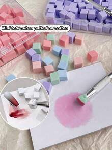 100pcs Mini Sponge Blocks With 4-Claw Tweezers, Stainless Steel Manicure Tools - Nail Gel Gradient Color Sponge, Gradient Nail Polish Tools, Gel Nail Polish Sponge, Suitable For Manicure, Gel Nail Polish And Mirror Powder, Durable Nail Art Tools, Nail Art Set, Multiple Colors Available - Multicolor - View 2