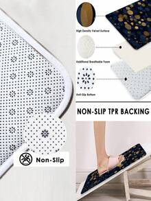 1/3/5件套奢华金色波点星空纹理浴室地垫套装。套装包含马桶座垫、U型马桶垫、浴室门垫、梳妆台垫和浴缸垫。材质柔软轻盈，防滑速干。 - 輕奢 - 查看 7