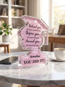 1/3/5 Pcs Of Personalized Special-Shaped Acrylic Decorations, Customizable Text Style, Customized Graduation Season Decorations, 3 Sizes Available, Customized Desktop Decorations, Suitable For Graduation Season, Class Reunions, Class Parties, 1 Cm Thick Acrylic Decoration, Record Important Days - Multicolor - View 12
