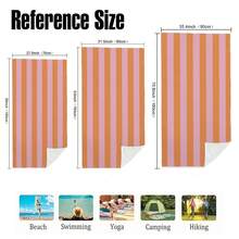 1pc Classic Striped Ultra-Soft Microfiber Beach Towel - Super Absorbent, Quick Dry, Large Bath Towel For Summer Beach, Pool And Home Use, Rectangular Beach Blanket - Style8 - View 3