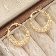 Fashionable Women's Hypoallergenic Gold Hoop Earrings, Minimalist Design, Suitable For Daily Wear, Parties, And Elegant Occasions, Ideal For Fashion Enthusiasts (Gold) - Gold - View 7