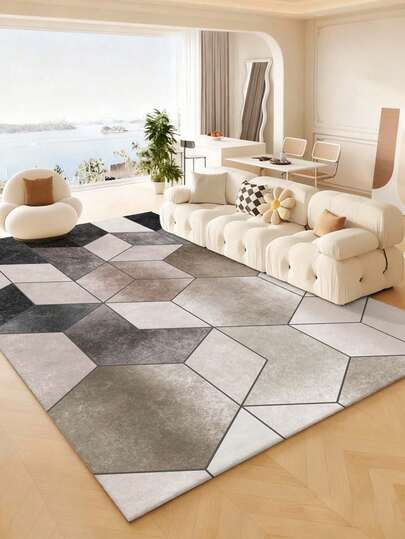 1pc Luxury Style Indoor Decorative Large Rug, New Faux Wool Washable Bottom Indoor Carpet, Living Room Rug, Sofa Rug, Bedroom Rug, Bedside Anti-Slip Mat, Room Floor Mat, Dining Kitchen Rug, Office Chair Pad, Entryway Doormat, Outdoor Picnic Blanket, Outdoor Camping Mat