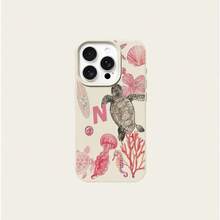 1 ốp lưng điện thoại bằng chất liệu TPU, họa tiết rùa biển và sứa mộng mơ, tương thích với Apple 17 Pro Max/17/16 Pro Max/15/13/12/11, S20 FE/A15/S24/A55, Note 11/12/13 Pro, ốp bảo vệ toàn thân mềm mại. - trắng - Xem 5