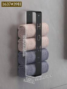 1 Giá Treo Khăn Bằng Kim Loại Màu Đen Thanh Lịch, Thiết Kế Tiết Kiệm Không Gian Thời Trang Với Kệ Phòng Tắm Chắc Chắn, Giá Treo Khăn Đa Chức Năng Phù Hợp Với Phòng Tắm Hiện Đại - Nhiều màu - Xem 4