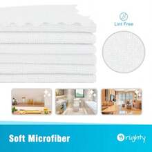 Microfiber Cleaning Cloth 24 Pack Highly Absorbent Cleaning Supplies Reusable Clean Rags For House Microfiber Cloth For Kitchen Window Car Care 11.5x11.5 Inch White - Trắng - Xem 3