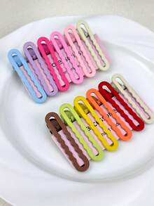 8 chiếc kẹp tóc nữ kiểu dáng lượn sóng ánh kim Y2K màu hồng, đen, đỏ hồng, phụ kiện tóc đơn giản thời trang màu trơn phù hợp cho hàng ngày, đi làm, du lịch, rửa mặt, trang điểm, phối hợp với quần áo, kẹp tóc càng cua, kẹp tóc cài đầu, đồ dùng học tập, kẹp tóc màu hồng, vẻ quyến rũ năm mới, phụ kiện Valentine, phụ kiện đội đầu, ghim cài tóc - Nhiều màu - Xem 18