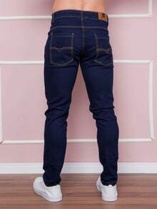 Men's Basic Jeans With Elastane And Pockets - Direct From The Factory - Blue Black - View 2