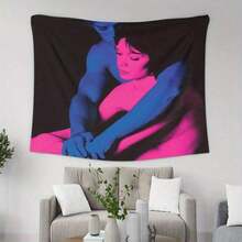 1pc UV Glow In Dark Tapestry - Blacklight Reactive Glow Wall Hanging, Large Neon Pink Blue Purple Love Couple Design Peach Beige Fabric For Bedroom & Party Decor, Tapestry For Bedroom, Wall Tapestry, Wall Tapestry For Bedroom., Room Deocr, , Room Decor, Decor, House Deocr, Living Room Deccor, Quinceanera, Katseye, Ghostface, , Scene, Flag, , Therian - A - 查看 5