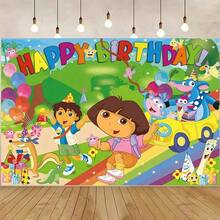 D-Dora E-Photography Backdrop Customizable Happy Birthday Party Decoration Children Photo Background Gifts - Kiểu B - Xem 9