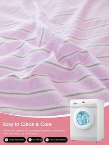 条纹印花枕套（1个装） - 100% 涤纶轻薄面料，印花精美，柔软透气，抗皱，信封式开口设计，适用于家居、宿舍、沙发等场所，通过 OEKO-TEX 认证，是送给妈妈的绝佳礼物 - 彩色 - 查看 7