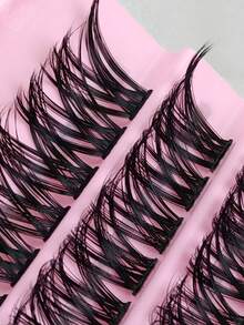 120pcs D Curl Cluster Lashes DIY Eyelash Extension Fluffy Individual Clusters 8-16MM Mixed Reusable Russian Cluster Eyelash Extensions At Home For Valentine's Day And Other Festivals - D - View 6