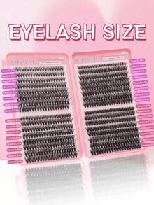 640pcs Eyelash Cluster, D Curl, 640pcs Individual Lash Bundles 30D+40D+50D+60D Curl 8-16mm, DIY Lash Extension Kit For Natural Look, Super Thick, Smart, Super Soft, Super Light, Reusable Individual Segmented False Lashes, Suitable For Beginners, Daily Life, Wedding, Date, Party, Music Festival, Mother's Day - D - View 3