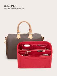 Túi lót sắp xếp đồ dùng cá nhân, túi vải nỉ có khóa kéo, túi định hình dáng túi xách, dành cho túi Boston Speedys 20 25 30 35. - Đỏ - Xem 2