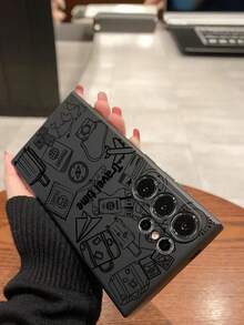 1件装个性化行李箱及飞机旅行元素软壳保护套，适用于、Galaxy A04e/A05s/A13/A14/A15/A34/A35/A50/A52/A53/A54/S21/S22/S23/S24/S25/S25 Ultra、6A/7A/8A、12T/13T/14T。由于拍摄时的光线条件不同，实际产品可能存在轻微色差。 - 黑色 - 查看 6