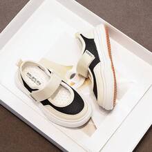 Cute & Fashionable Children Flat Bottom Sneakers, Suitable For All Seasons, Toddler First Walking Shoes, Closed Toe - Black - View 6