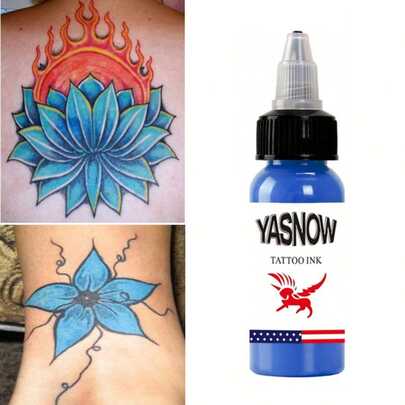 1 pieza Tinta de tatuaje azul 15 ml Pigmento de maquillaje permanente Microblading, para arte corporal, maquillaje permanente, suministros y accesorios de tatuaje