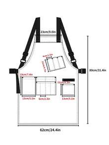 1 chiếc tạp dề chất lượng cao, thiết kế nhiều túi dung tích lớn, chống thấm nước và chống bám bẩn, yếm và dây đeo eo có thể điều chỉnh, phù hợp cho nhà bếp, dọn dẹp, tiệm làm tóc, quán cà phê, làm vườn, khách sạn, dịch vụ ăn uống. - đen - Xem 6