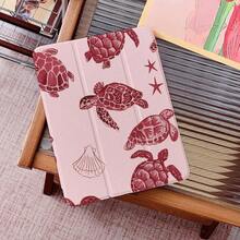 1 Ốp lưng bảo vệ bằng acrylic trong suốt cao cấp in hình rùa biển và sao biển màu hồng, có khe cắm bút, chân đế từ tính đa góc và chức năng tự động bật/tắt màn hình, tương thích với iPad Pro/Air, và Pad 5/6/28. - Nhiều màu - Xem 3