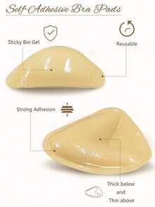 Upgraded Version,Double-Sided Sticky Bra Inserts,Snowy Sticky Bra Inserts,Sticky Bra Push Up, Self Adhesive Pads Ultra Instant Lift Bra, Push Up Bikini Pads Sports Bra Swimsuit - 薄款 - 查看 5