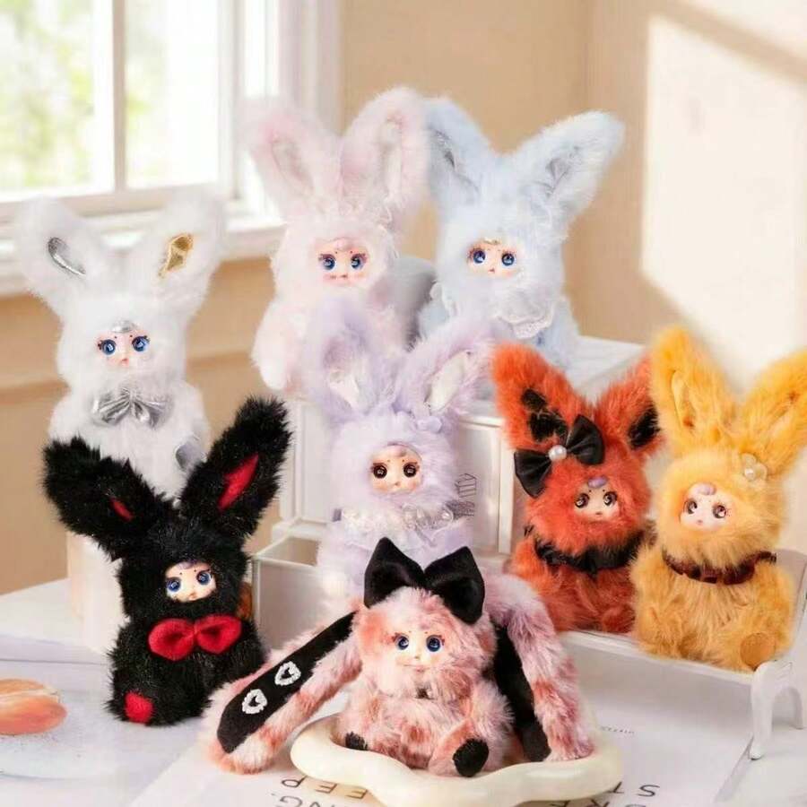1pc Cute Milk Candy Baby Bunny Blind Box Plush Doll, Collectible Blind Box Doll, Baby Bag, Cute Doll, Cute Small Item, Mystery Box, Random Box - Multicolor - View 1