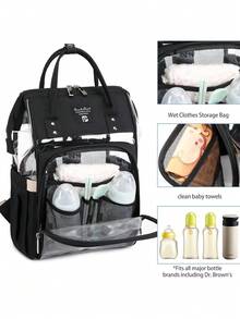 Pomelo Best Waterproof Diaper Backpack Multifunctional Large Capacity Baby Bag With Hooks Travel Stylish Nappy Bag - Multicolor - View 4