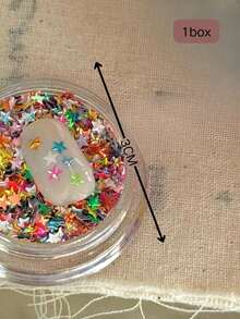 1 Box Colorful 3D Star Shaped Nail Sequins, Nail Art Decorations, Nail Glitter, Nail Accessories, Components Nails - Multicolor - View 2