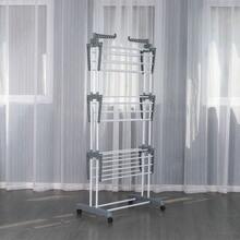 DASCK Tendedero Plegable 3 Niveles con Ruedas Interior - Gris - Ver 3