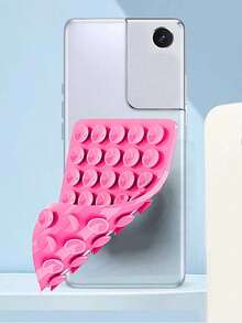 硅胶吸盘手机支架，40个独立吸盘，无需粘合剂，可重复使用，双面支架，适用于化妆、健身、淋浴、车载和厨房等场合。 - 彩色 - 查看 2