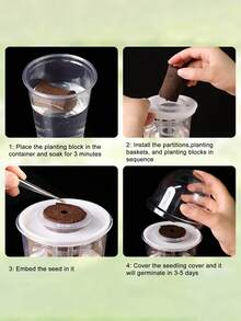 水培种植盆 - 透明塑料圆柱形水培种植套装，高透明度封闭式栽培水杯，透明设计便于观察根系生长，小孔设计便于通风 - A - 查看 6