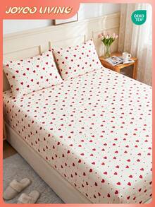 2/3件套印花床笠套装（1件床单+1/2个枕套，不含枕芯），亲肤床垫保护套，印花床垫罩，柔软透气，多种尺寸可选，适用于单人床/双人床/大号床/特大号床，四季皆宜，可机洗，家居装饰，卧室装饰，OEKO-TEX认证 - 彩色 - 查看 9