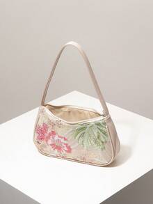 亮片单肩包，花卉刺绣包，优雅派对手拿包，舞会配饰，婚礼用品，时尚女士手提包，送给她的礼物 - 彩色 - 查看 7