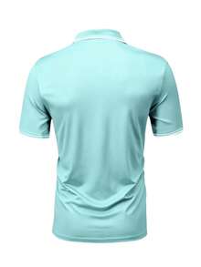 Men's Polo Shirt, Cotton T-Shirt, Casual Office Clothes, Factory Outlet - 薄荷藍 - 查看 2