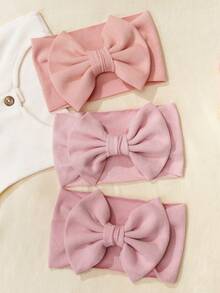 3pcs Baby Girl Striped Bow Headbands, Soft Elastic Hair Bands, Suitable For Daily Wear, Valentine's Day Gift, Valentine's Day Special - Multicolor - View 10