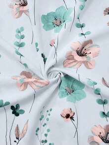 2 Pieces Women's Floral Chiffon Dress & Elegant Romantic Date Outfit Summer Spring - 薄荷藍 - 查看 8
