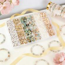 1000件套珠宝制作套装，包含不对称宝石、珠子、珍珠、隔珠，适用于DIY手工手链、项链、吊坠和工艺串珠用品 - 彩色 - 查看 3