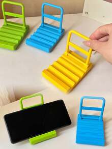 1pc Mini Tablet Phone Stand, Desktop Decor, Detachable Multi-Functional Portable Tablet Holder, Suitable For Dorm, Office Desk, Bedside Cabinet Decoration - Multicolor - View 3