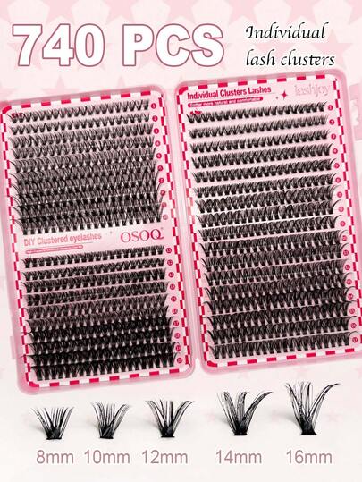 30D+40D+50D Mixed False Eyelashes Set, Includes Dual-Ended Lash Glue, Makeup Remover And Eyelash Curler. Dense Cluster Lashes, Soft Individual Lash Strands Create Natural Eye Makeup. Length Range 8-16mm, Made Of Fine Realistic Fiber Material, Waterproof, 3D Volumizing Effect. Suitable For Natural, Glamorous And Daily Makeup, Also Great For Cosplay.