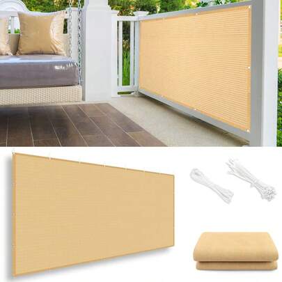 Patio, Garden Privacy Fence Net, Screening Fence Net, Railing And Swimming Pool Privacy Net Sunshade Net, Reinforced Thickened, Courtyard Villa Fence Net, Balcony Privacy Net, Balcony, Backyard, Porch, Beige