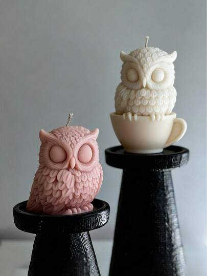 3D Owl Shaped Silicone Mold, Easy DIY Lively Owl Candle / Wax Melts, Suitable For Birthday, Valentine's Day, Mother's Day, Soft And Removable Material, Heat Resistant, Reusable For Batch Production