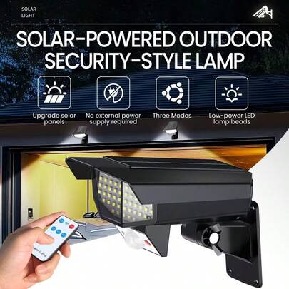 Upgraded Solar Sensing Outdoor Safety Light, Using Polycrystalline Solar Panels And Human Intelligent Sensing, 3-Speed Mode, Night Time Sensing On, Garage Light, With Courtyard/Doorway/Wall, Easy To Install