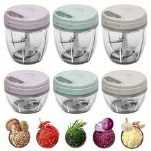 Multi-Function Vegetable Chopper, Fruit Slicer, Garlic Mincer, Vegetable Shredder, Garlic Crusher, Food Processor, Vegetable Chopper, Fruit Grinder, Onion Mincer - Multicolor - View 2