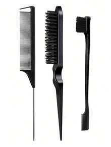 1-14 piezas Juego de cepillos, Cepillo de cerdas de jabalí unisex para cabello y barba, Cepillo profesional para peinado, Gomas para el cabello, Pinzas para el cabello resistentes, Peine con punta para coloración, Adecuado para barbería, salón de belleza, viaje, vuelta al colegio, vacaciones, accesorios para el cabello de mujer, cepillos - multicolor - Ver 10