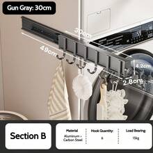 FOOKE 1pc Pull-Out Wardrobe Rod, Valet Rod For Wardrobe, Rail Slide Out Adjustable Heavy Duty Clothes Storage Hanger Rack, Pull-Out Telescopic Pants Rack, Shallow Cabinet For Organizing Pants And Clothes,Bedroom Decor Storage Organization And Storage - Multicolor - View 16