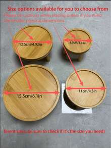 1 pieza Soporte de madera para plantas, base para macetas, taburete, pedestal para suculentas, apto para interiores y exteriores, forma redonda (Confirme el tamaño antes de realizar el pedido, ya que hay diferentes tamaños disponibles) - Multicolor - Ver 3