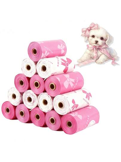 5 Rolls Cat Dog Poop Bags, 15 Bags Per Roll, Outdoor Pet Waste Clean Up Bags, Disposable Refill Garbage Bags For Cats Dogs