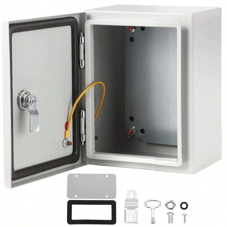 IP66 Waterproof Electrical Enclosure Box Lockable Metal Junction Box Wall Mounted Distribution Cabinet Cold Rolled Steel Electrical Panel With Mounting Plate Cable Gland Entry Outdoor Weatherproof - 18*14*8in/45*35*20cm - 查看 1