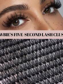 ELAE 200Pcs Lash Clusters Manga DIY Lash Extension Anime Eyelash Clusters Spiky Individual Eye Lashes Wispy False Eyelashes D Curl Cosplay Doll Cluster Eyelash Extensions Super Thin Band - 濃密款 - 查看 5