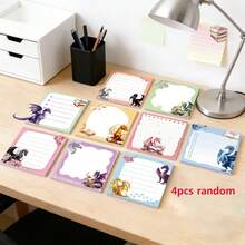 2/4/8-Pack Dragon-Themed Sticky Notes Gift, Adorable Dragon Pattern Notepad 7.62x7.62cm, Perfect For Students & Colleagues, Fun Self-Adhesive Notes, Office & Study Supplies, Unisex - one-size - View 9